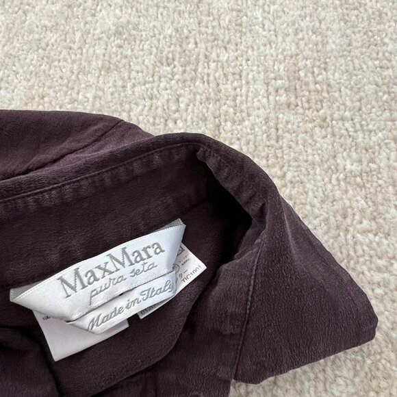 Vintage 1980s MaxMara Pura Seta Silk Blouse Top 2 - Picture 2 of 10